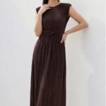 DANIEL pleated dress with waist detail