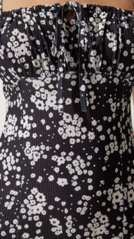 Women's white black floral dress with slit summer knit - Image 3